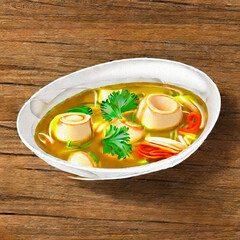 Canvas Print - Chinesische Mie Nudelsuppe mit Gemüse