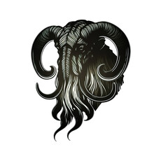 Retro Style Mammoth With Tentacles Head Vintage Logo Design
