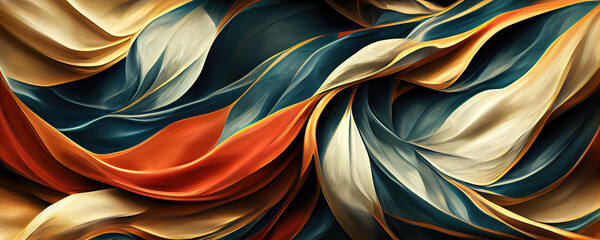 Wall Mural - Abstract textil cloth wallpaper background illustration (Generative AI)