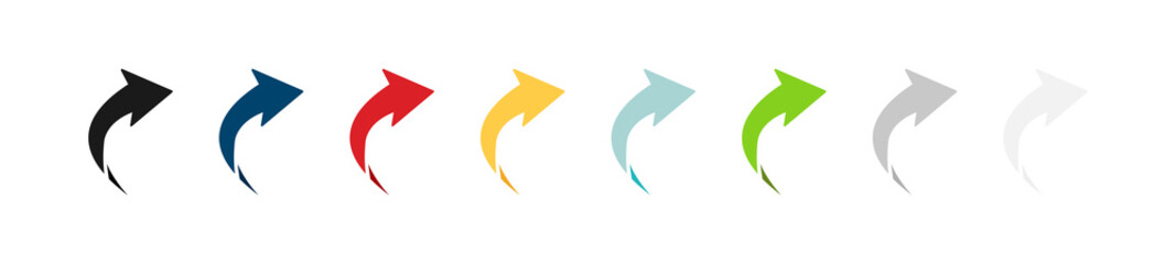 Wall Mural - arrow icon set. colored arrow symbols. arrow of different types. arrow isolated vector graphic eleme