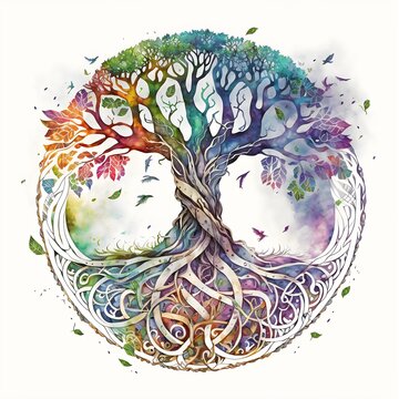 tree of life celtic watercolor created with ai