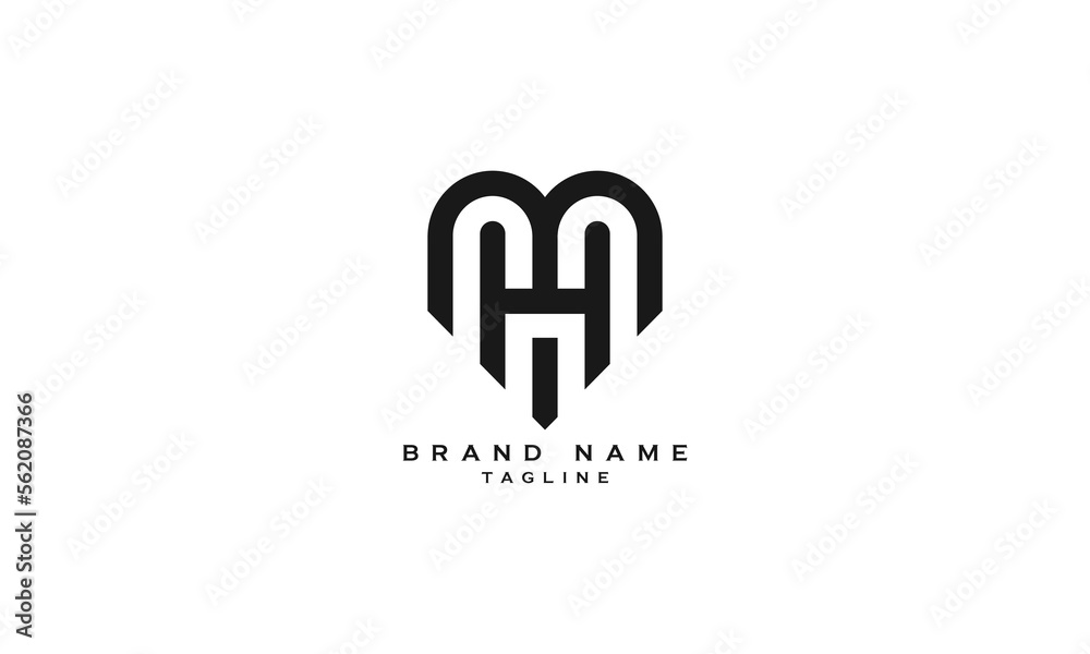 MH, HM, Abstract initial monogram letter alphabet logo design Stock ...
