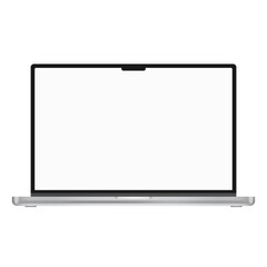 Wall Mural - Mockup of open empty screen laptop isolated on white background