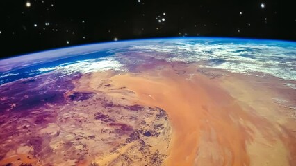 Wall Mural - northern saudi arabia as seen from space. a desert in arabia. satellite view. drought concept. eleme