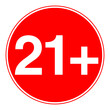 Age Ratting Sign over 21 on Transparent Background