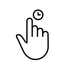 Poster - The Gesture of Computer Mouse. Pointer Finger Black Line Icon. Cursor Hand Linear Pictogram. Click Press Double Tap Touch Swipe Point Outline Symbol. Editable Stroke. Isolated Vector Illustration