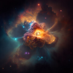 ultra realistic nebulae in outer space, generative ai
