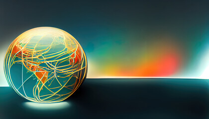 Poster - Connection lines Globe