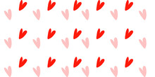 Red Love Heart Seamless Pattern Illustration On Transparent Background. Cute Pink Hearts Background Print. Valentine's Day Holiday Backdrop Texture. Valentines Day Background. PNG Image