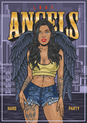 Sticker - Girl lost angel poster colorful