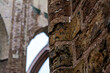 Closeup to the red-brick ruins of Tartu Cathedral. The Catholic Church in Tartu was built between 1862 and 1899 in red brick like many buildings in Tartu.