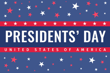 Wall Mural - Happy Presidents Day. Umited States of America. Washington birthday. USA style poster. US National holiday on the 3rd Monday of February. 3d Vector illustration