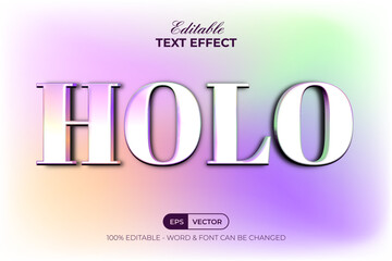 Wall Mural - Holo 3d text effect colorful style. Editable text effect.