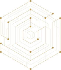 Poster - abstract geometric hexagon. lines minimalistic design.