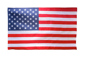 Wall Mural - Real USA flag on an isolated white background.