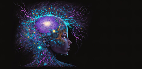Wall Mural - heart and inner center of the world is inside us, we are all children of the stars. copy space. conc