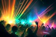 © Chuck - A crowd at a concert or club with colorful lights