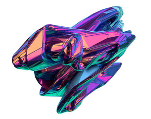 abstract iridescent shape, 3d render