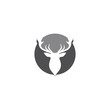 © sljubisa - Deer and circle icon. Deer head logo illustration isolated on white background