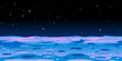 © Oceloti - Cartoon Moon landscape with craters on space with stars, game background tileable horizontally, fantastic planet blue surface illustration