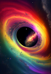 Aufkleber - Beautiful abstract rainbow swirl  and multi coloured space background in the darkness.	