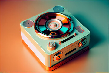 Aufkleber - Beautiful vinyl  tape in neon light. Minimalism retro style concept. 80s. Background pattern for design