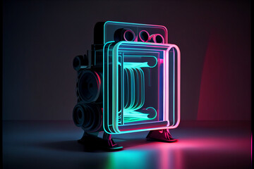 Poster - Beautiful abstract film lens. Generative AI technology 