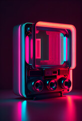 Poster - Beautiful abstract film lens. Generative AI technology 