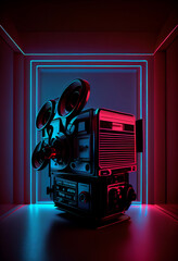 Poster - Beautiful abstract film lens. Generative AI technology 