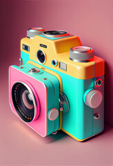 Poster - Beautiful abstract Camera. Generative AI technology 
