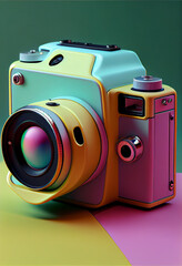 Aufkleber - Beautiful abstract Camera. Generative AI technology 