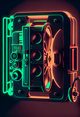 Poster - Beautiful abstract film lens. Generative AI technology 
