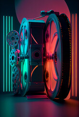Poster - Beautiful film lens. Generative AI technology 