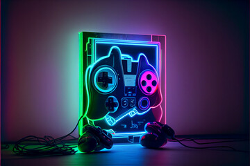 Poster - Video game player with headphones
