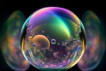 Soap Bubble Ball Abstract Background Texture Semicircle. Beautiful Background Pattern Texture For Design