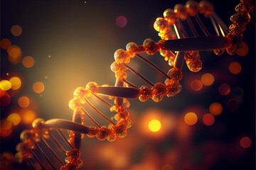 Poster - DNA molecule complex spiral structure , medical, science, genetic biotechnology, gene cell concept.