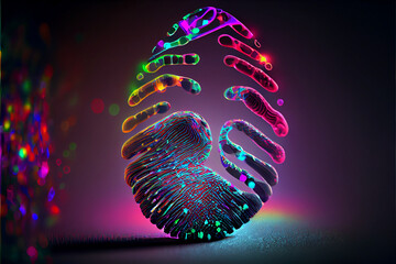 Leinwandbilder - beautiful abstract multi colored fingerprint and DNA molecule on background texture for design.