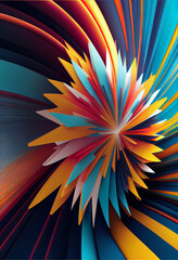 Poster - Wonderful Abstract colourful line background. Starburst dynamic wave. Background pattern for design.