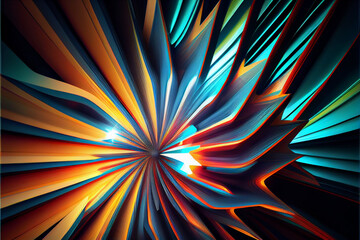 Poster - Wonderful Abstract colourful line background. Starburst dynamic wave. Background pattern for design.