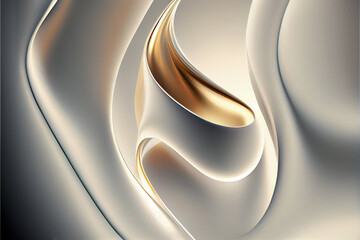 Aufkleber - Wonderful abstract luxury design background. Trendy white gradient shapes. Liquid curve shape in motion
