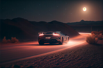 Poster - car driving at night