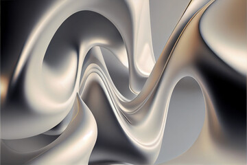 Aufkleber - Wonderful abstract luxury design background. Trendy white gradient shapes. Liquid curve shape in motion