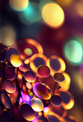 Poster - Beautiful colored bokeh on a dark abstract background
