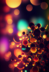 Poster - Beautiful colored bokeh on a dark abstract background