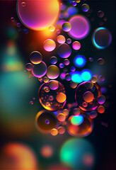 Poster - Beautiful colored bokeh on a dark abstract background