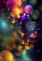 Poster - Beautiful colored bokeh on a dark abstract background