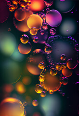 Poster - Beautiful colored bokeh on a dark abstract background