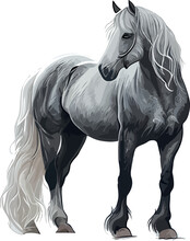 Horse Isolated On White Illustration