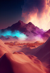 Poster - Beautiful abstract landscape Spirit concept, contemporary color and mood social background.