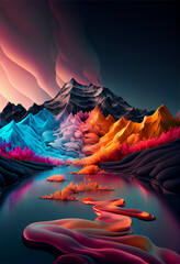 Aufkleber - Beautiful abstract landscape Spirit concept, contemporary colors and mood social background